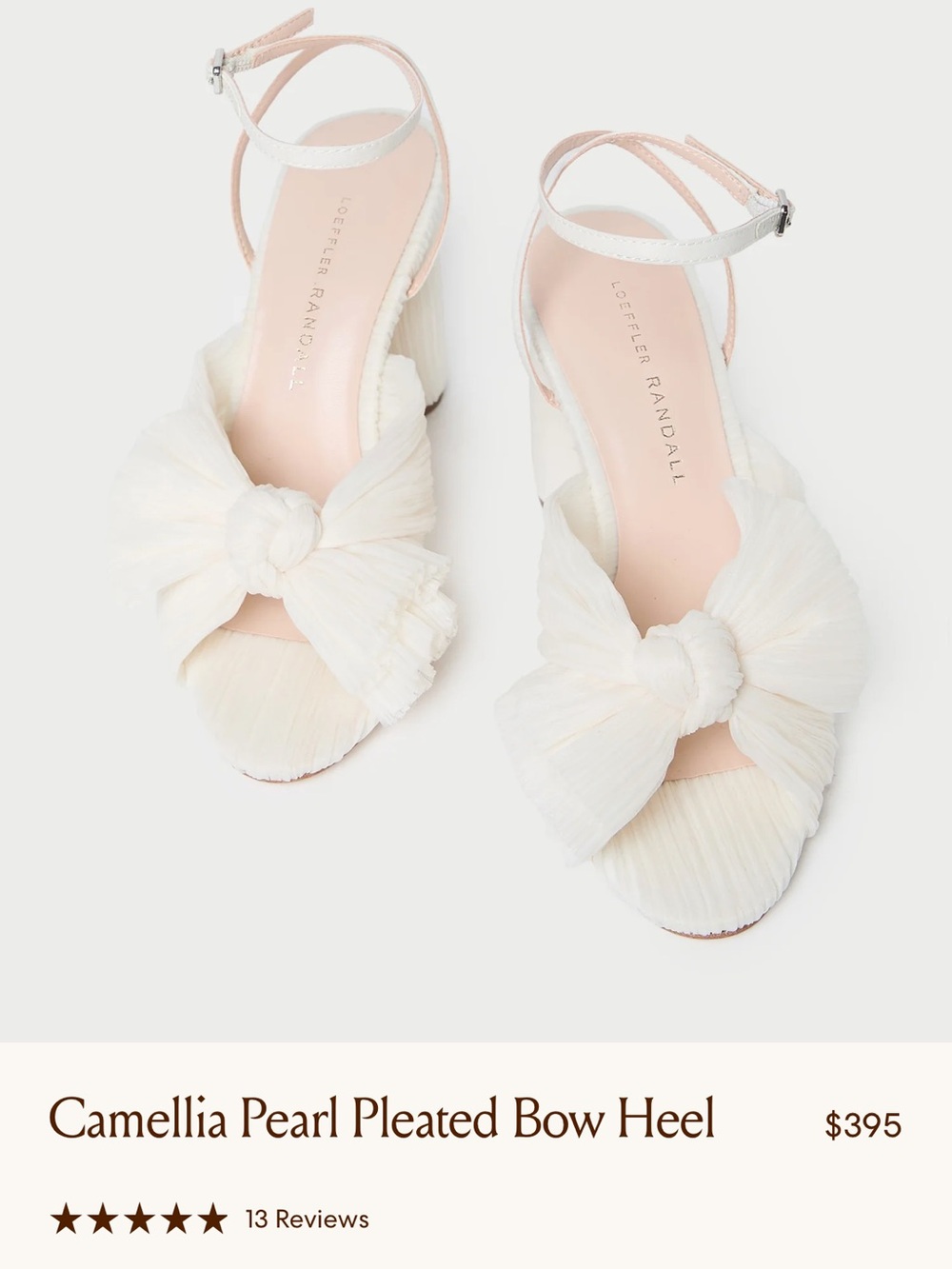 Loeffler Randall Camellia Pleated Bow Ankle-Strap Heels - White 7